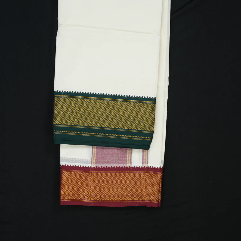 Hayagrivas 10*6 Pure Cotton Dhothi KBE2213B3-1