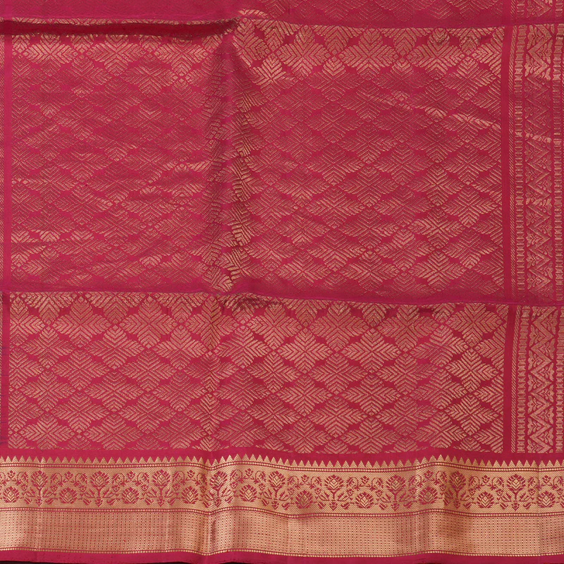 Hayagrivas Aqua Blue Handloom Ikkat Soft Silk Saree KBE132D1-1 - Image 5