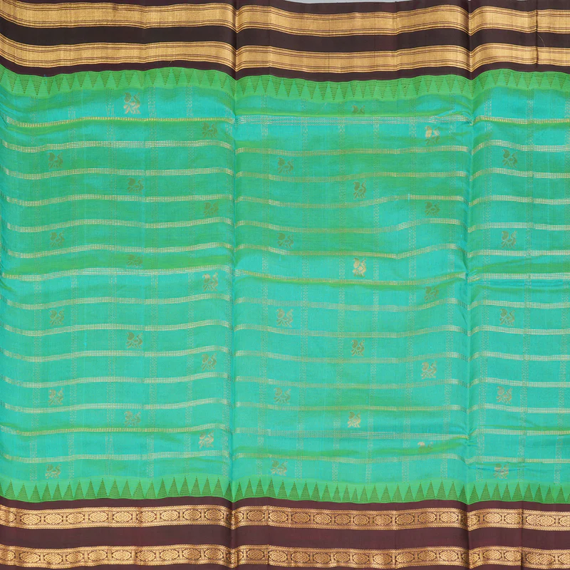 Hayagrivas Aqua Green Pure Silk Cotton Saree SSCBF36D12-3 - Image 3