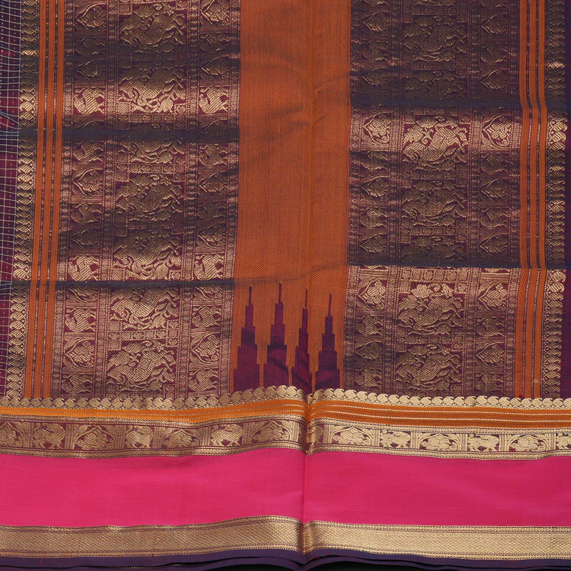Hayagrivas Araku Maroon Kanchi Silk Cotton Saree KSBE124C12-1 - Image 5