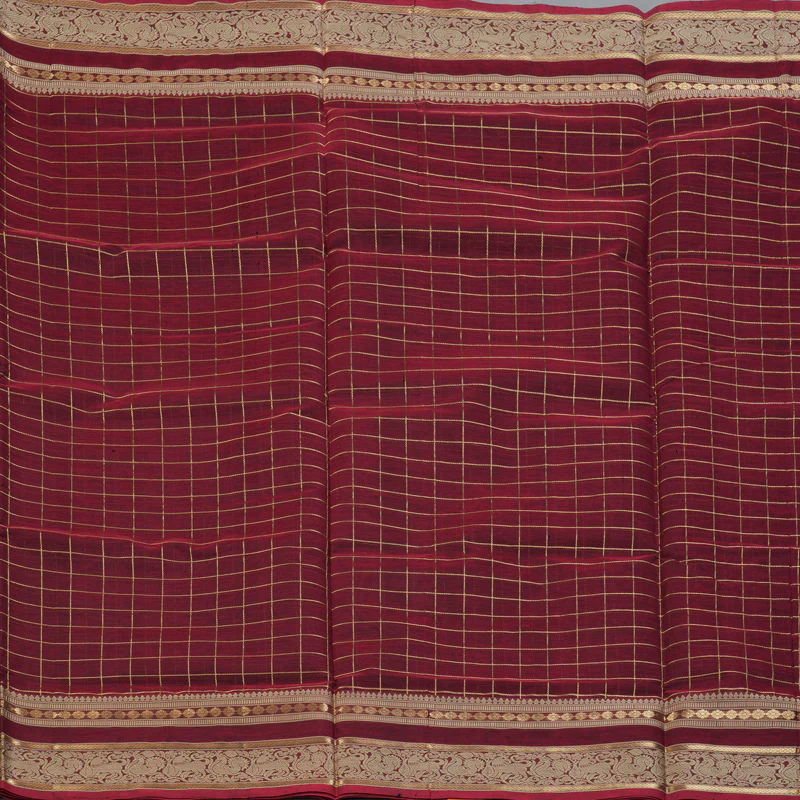 Hayagrivas Araku Maroon Kanchi Silk Cotton Saree KSBE124C7-16 - Image 3