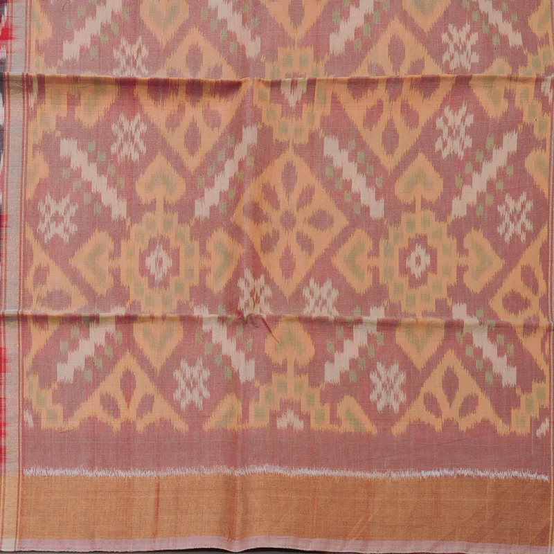 Hayagrivas Araku Maroon Pure Kora Silk Cotton Saree with Baby Pink Border KBD1775A1-1 - Image 5