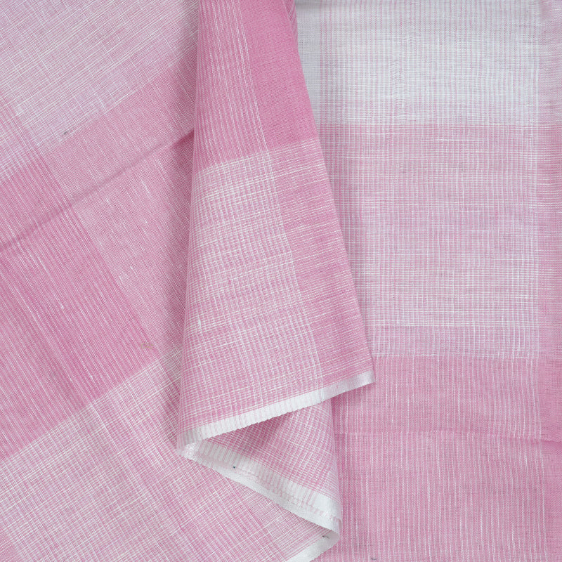 Hayagrivas Baby Pink Handloom Linen Saree KSBE147C8-4 - Image 2