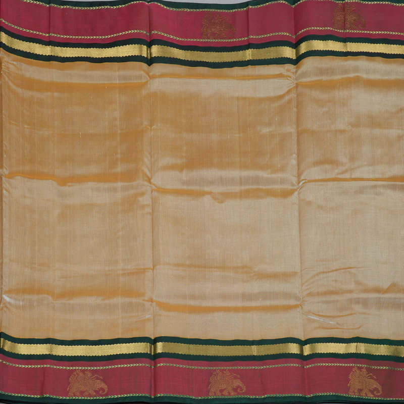 Hayagrivas Beige Pure Silk Cotton Saree SSCBF36D8-3 - Image 3