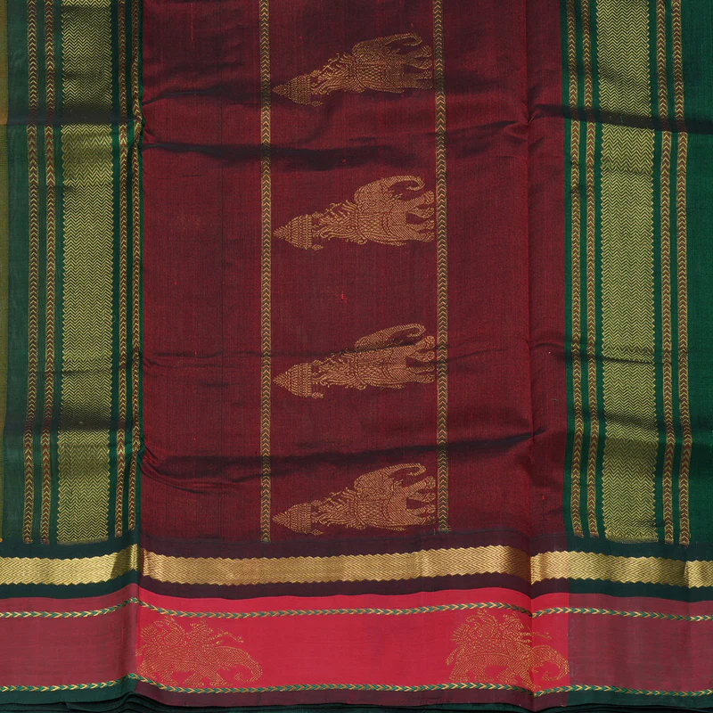 Hayagrivas Beige Pure Silk Cotton Saree SSCBF36D8-3 - Image 5