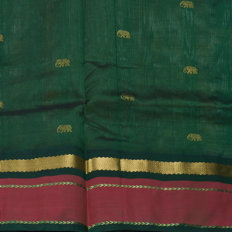Hayagrivas Beige Pure Silk Cotton Saree SSCBF36D8-3 - Image 6