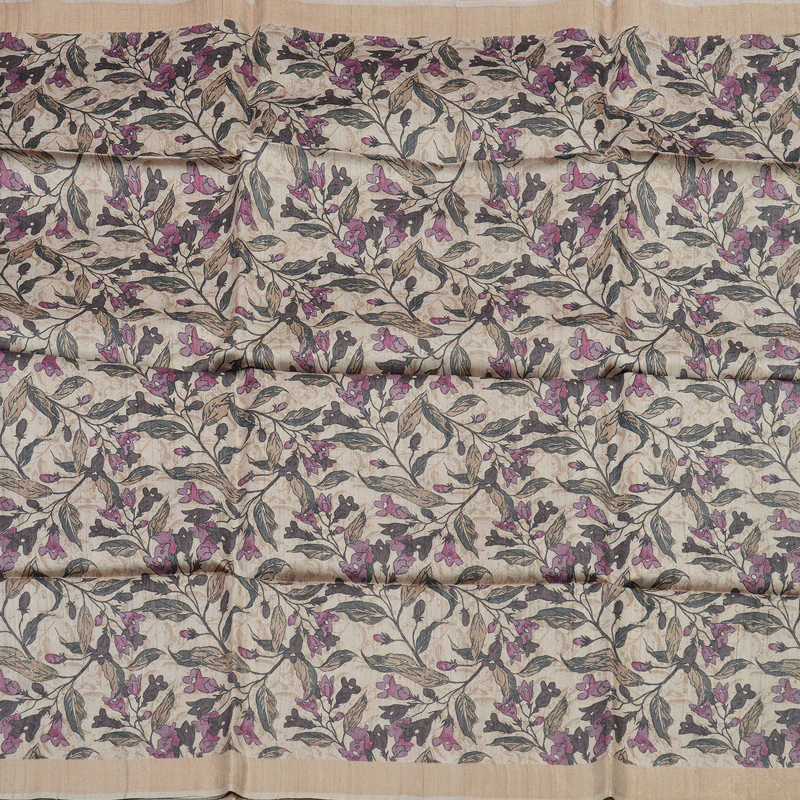 Hayagrivas Beige Pure Tussar Saree KBE1383J2-7 - Image 3