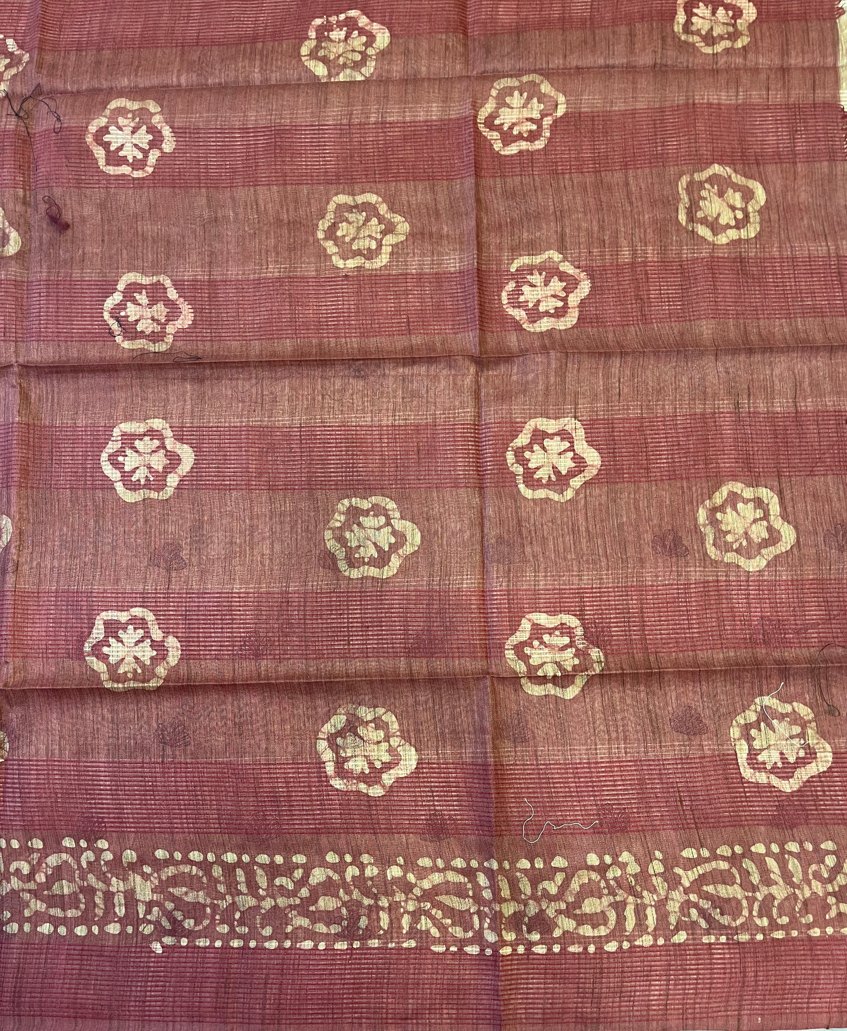 Hayagrivas Beige Semi Tussar Saree SSCBF68E8-5 - Image 3
