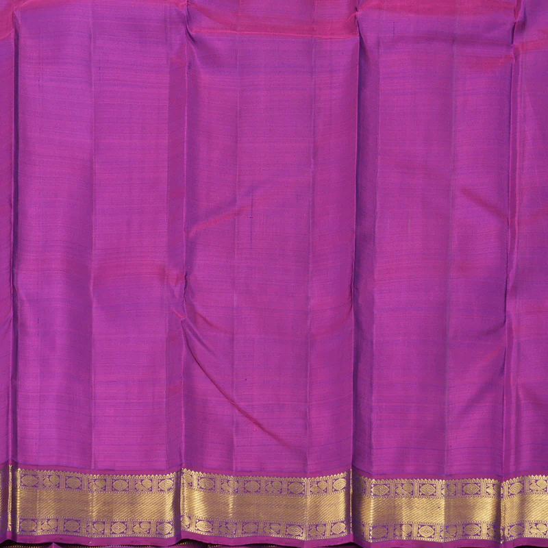 Hayagrivas Blue Handloom Kanjivaram Silk Saree with Purple Border KBD1616A1-1 - Image 7