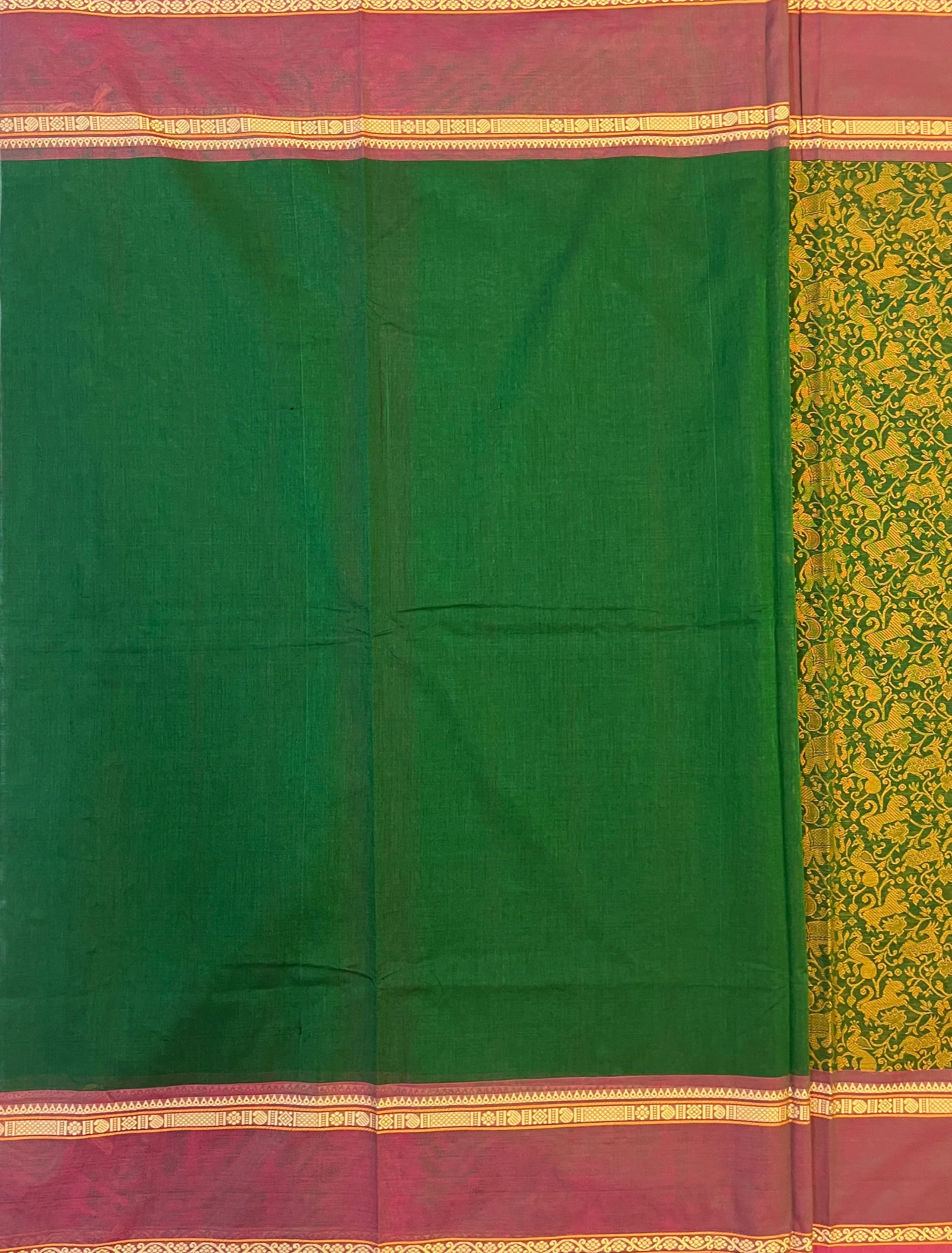 Hayagrivas Bottle Green Chettinad Cotton Saree SSCBF63E9-4 - Image 4