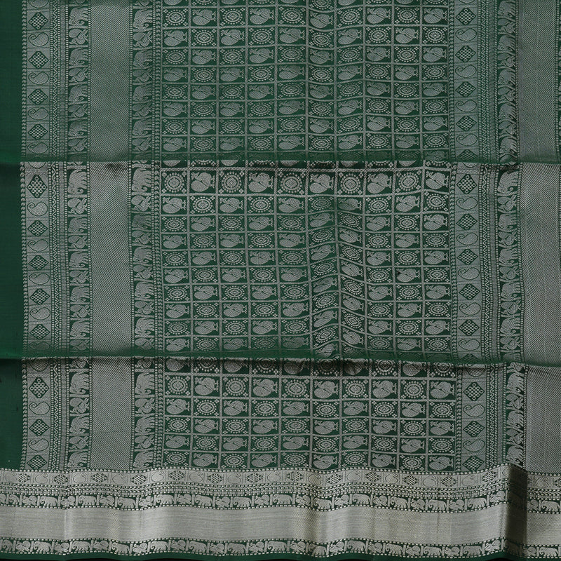Hayagrivas Bottle Green Handloom Soft Silk Saree KSBE87A6-2 - Image 5