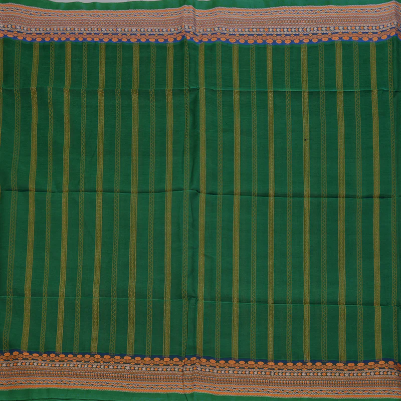 Hayagrivas Bottle Green Kora Silk Cotton Saree SSCBF15D5-1 - Image 3