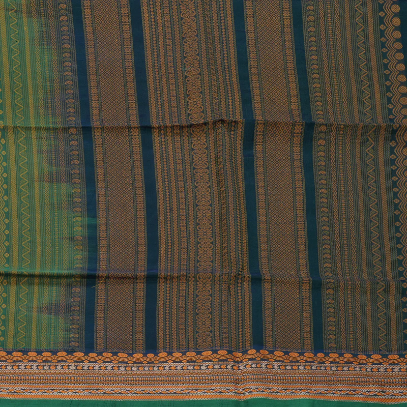 Hayagrivas Bottle Green Kora Silk Cotton Saree SSCBF15D5-1 - Image 5