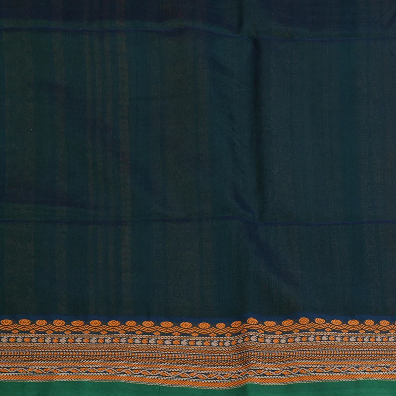 Hayagrivas Bottle Green Kora Silk Cotton Saree SSCBF15D5-1 - Image 6