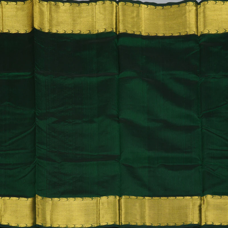 Hayagrivas Bottle Green Pure Silk Cotton Saree SSCBF14D3-12 - Image 3