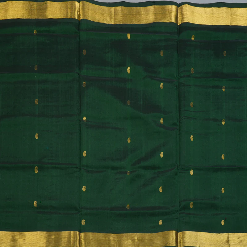 Hayagrivas Bottle Green Pure Silk Cotton Saree SSCBF16D7-8 - Image 3
