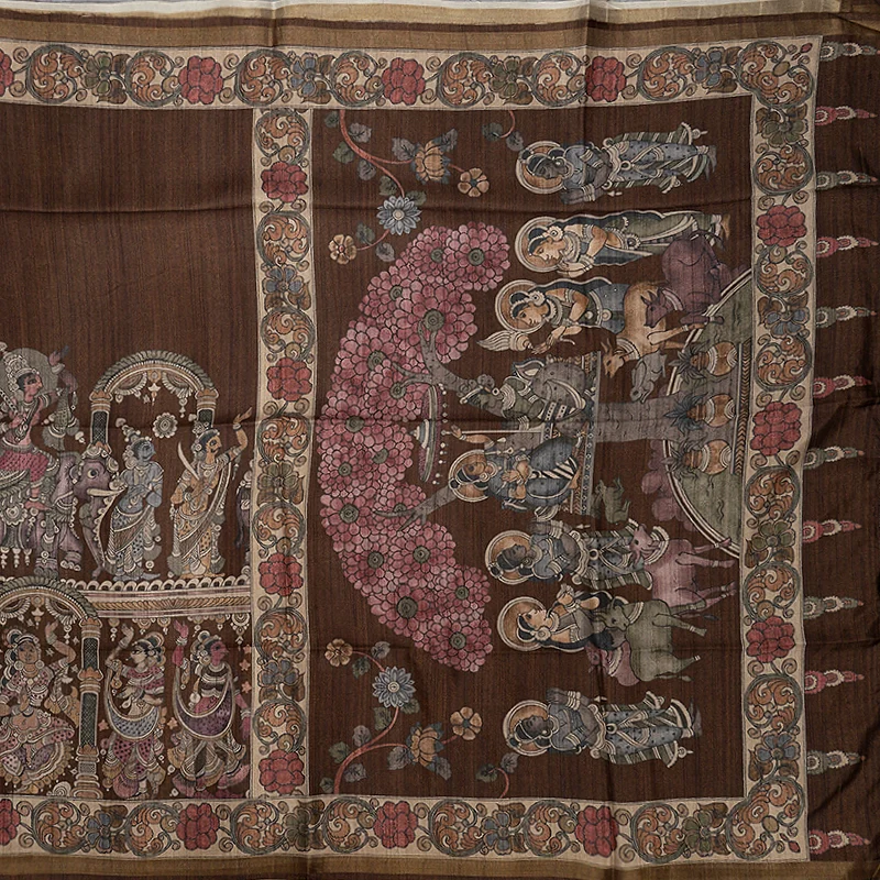 Hayagrivas Brown Fancy Cotton Saree KBE1917L1-30 - Image 2