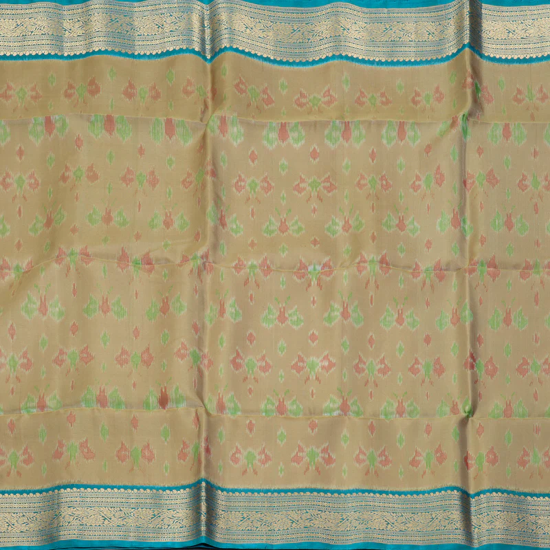 Hayagrivas Cream Handloom Ikkat Soft Silk Saree KBE2150A2-9 - Image 3