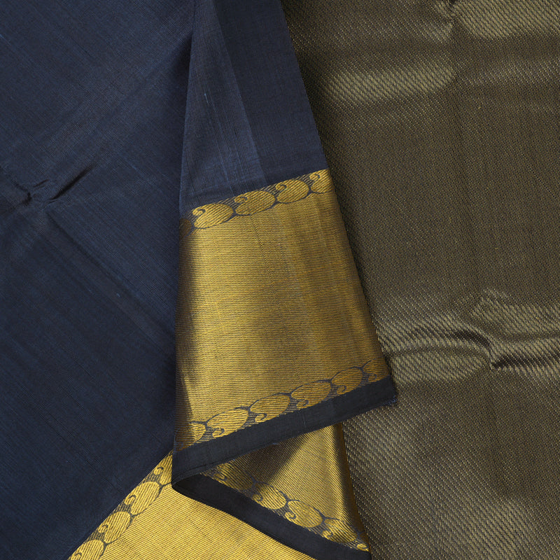 Hayagrivas Dark Grey Pure Silk Cotton Saree SSCBF14D3-10 - Image 2
