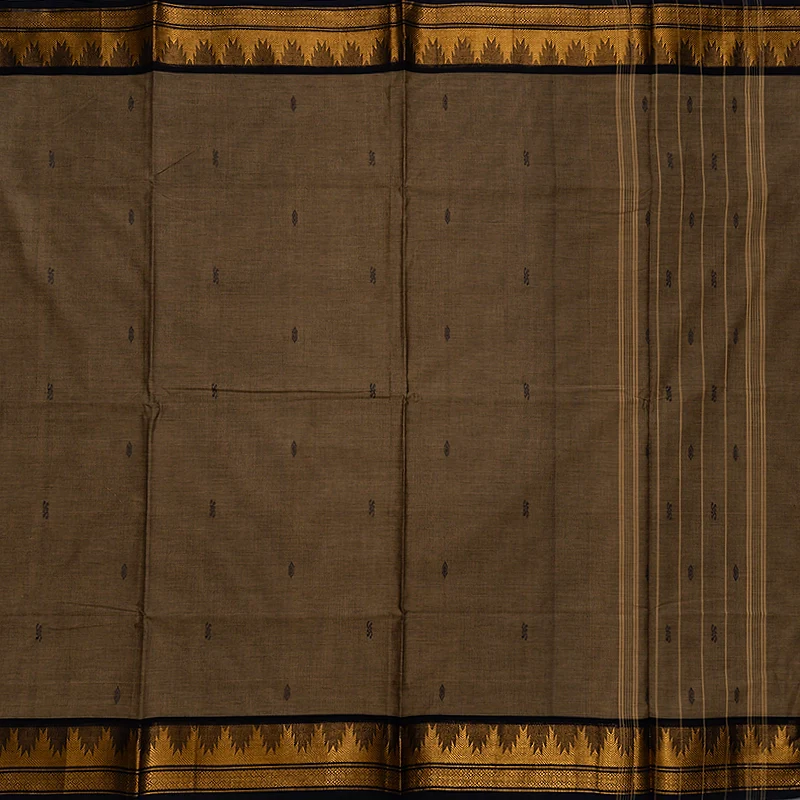 Hayagrivas Elephant Grey Handloom Chettinad Cotton Saree SSCBF63E13-6 - Image 3