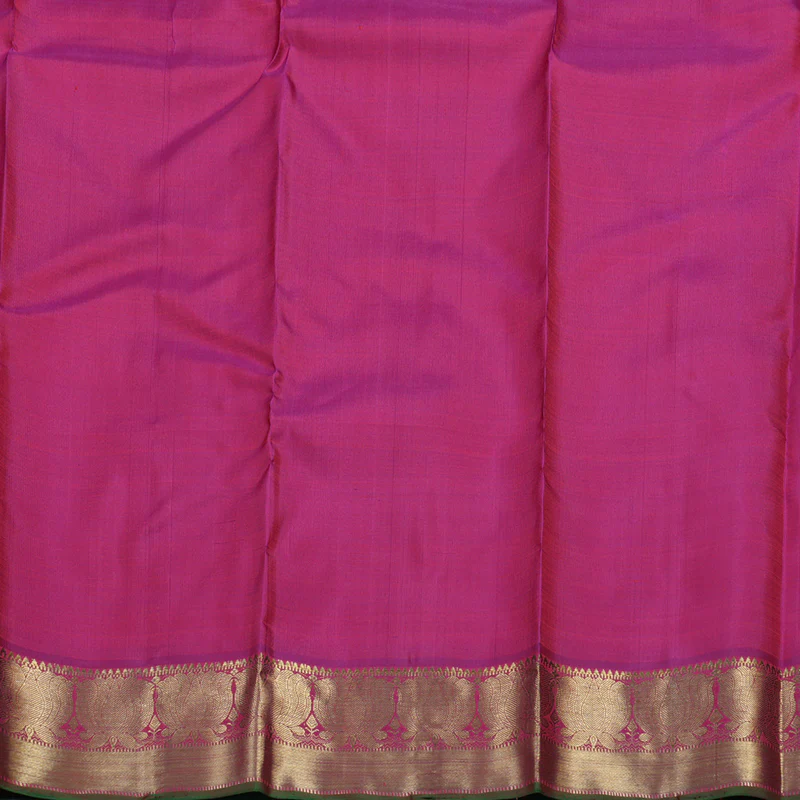 Hayagrivas Bridal Kanjivaram Silk Saree in Vibrant Orange with Dark Pink KBE392E1-1 - Image 7