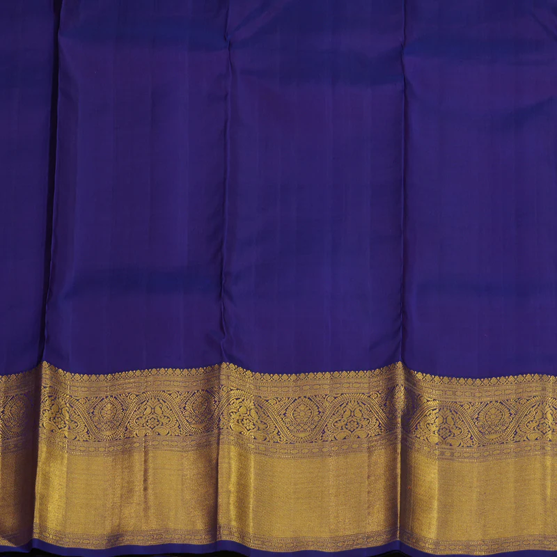 Hayagrivas Exclusive Handloom Silk Saree in Regal Reddish-Pink with Purplish Blue KBE1012I2-3 - Image 7