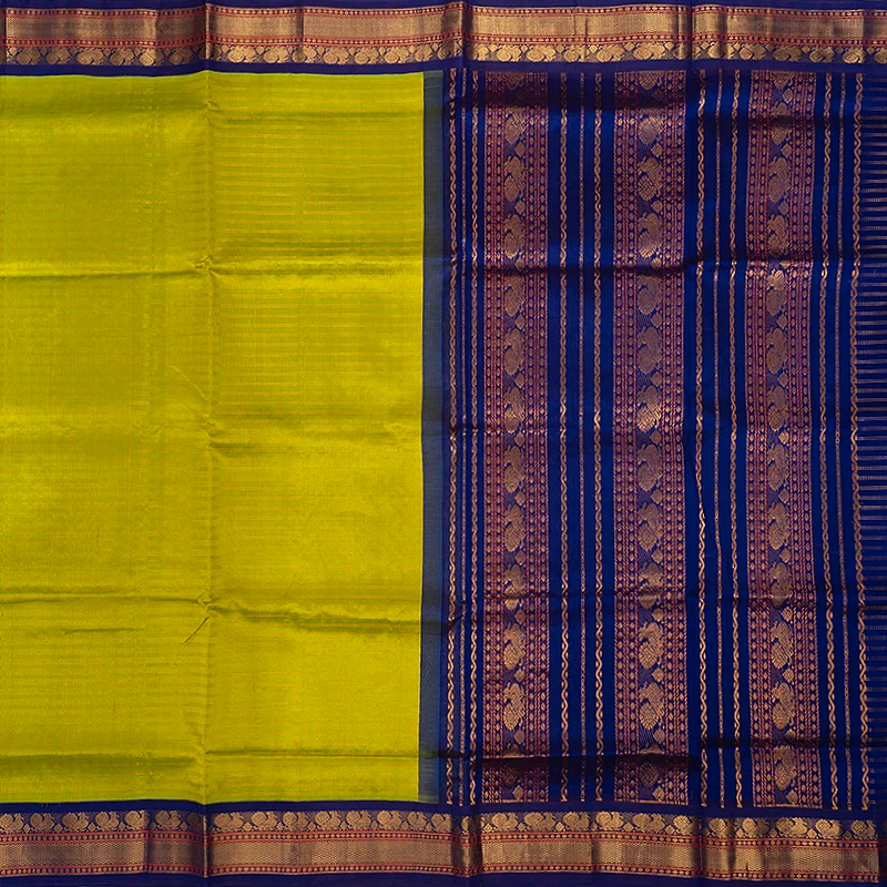 Hayagrivas Fluorescent Green Pure Silk Cotton Saree SSCBF56E5-1 - Image 3