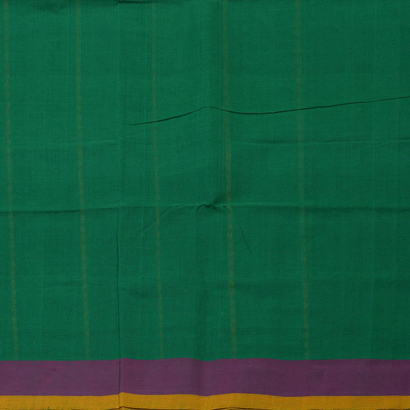 Hayagrivas Green Handloom Cotton Saree KBE2144A7-3 - Image 6