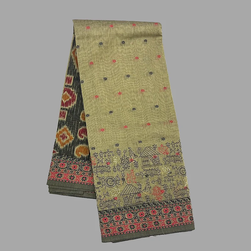 Hayagrivas Elephant Grey Fancy Cotton Sarees