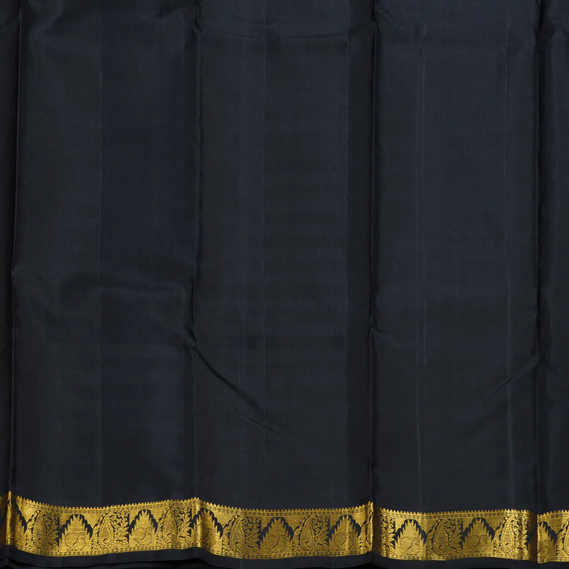 Hayagrivas Grey Handloom Kanjivaram Silk Saree with Black Border BBD1141K7-1 - Image 7