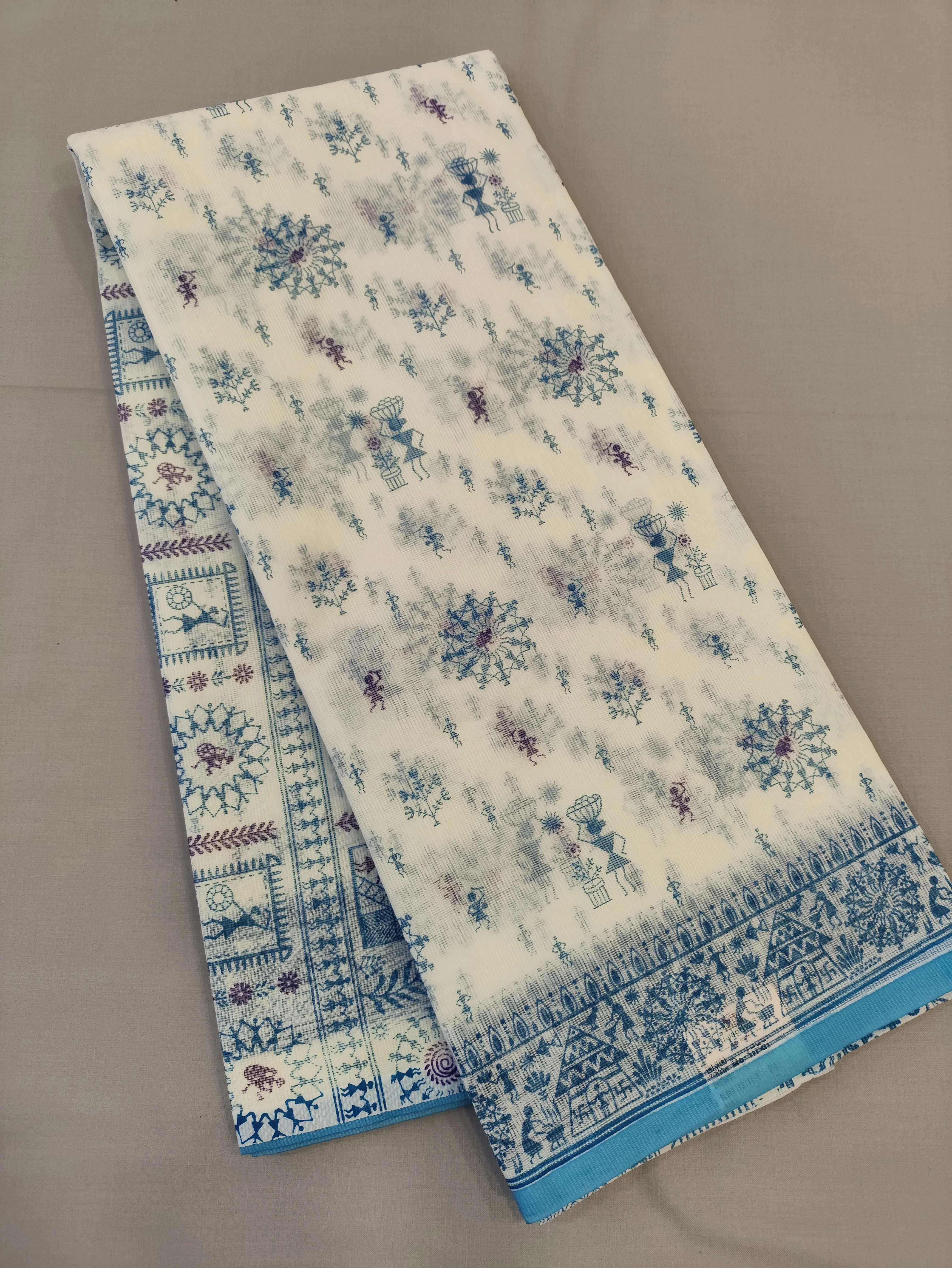 Hayagrivas Half-White Kota Cotton Saree KBF323E2-24