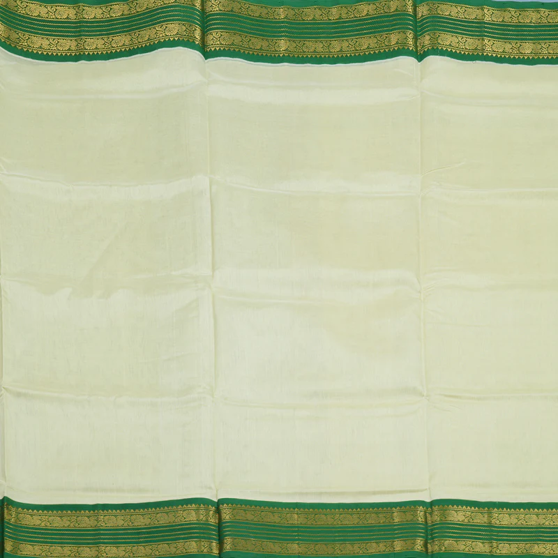 Hayagrivas Half-White Pure Silk Cotton Saree KBE1723K10-1 - Image 3