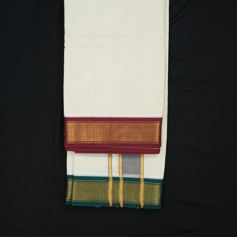 Hayagrivas Handloom 10*6 Cotton Dhothi KBE2286B2-1