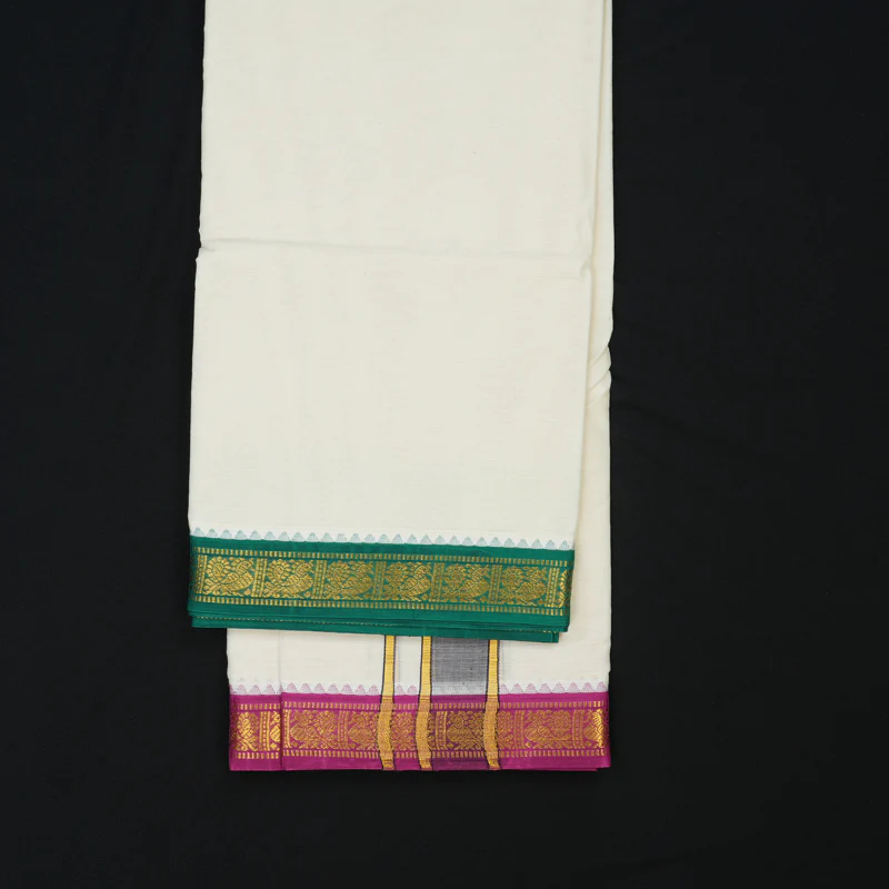 Hayagrivas Handloom 9*5 Cotton Dhothi KBE1973L1-1