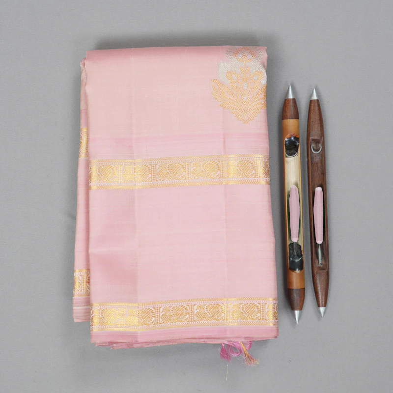 Hayagrivas Handloom Baby Pink Kanjivaram Silk Saree BF141-SBS