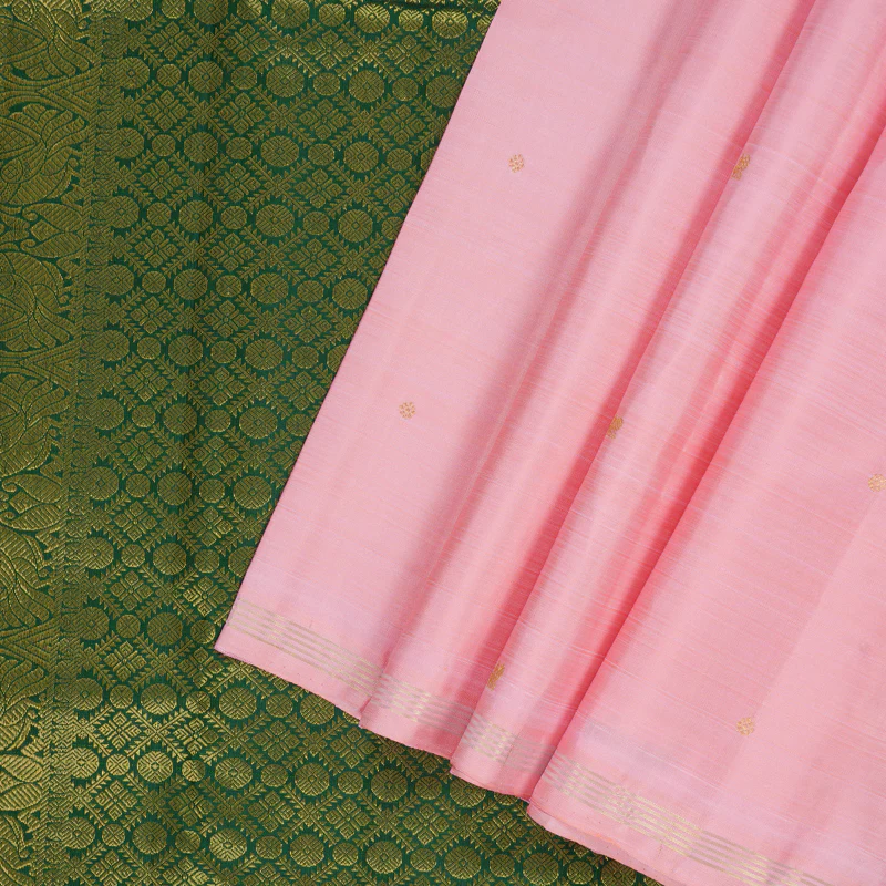 Hayagrivas Handloom Baby Pink Kanjivaram Silk Saree SSCBF59E30-3 - Image 3