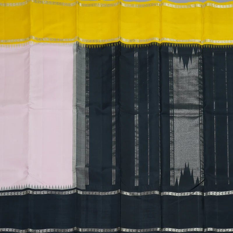Hayagrivas Handloom Baby Pink Kanjivaram Silk Saree with Ganga Jamuna Border KBF249E11-1 - Image 4