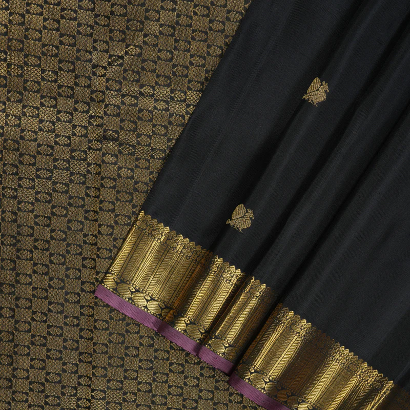 Hayagrivas Handloom Black Kanjivaram Silk Saree BE688-SBS KBEL688C1-1 - Image 2