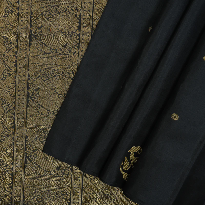 Hayagrivas Handloom Black Kanjivaram Silk Saree BF61-SBS KBFL61D1-1 - Image 2