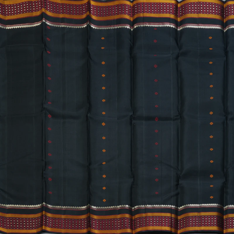 Hayagrivas Handloom Black Kanjivaram Silk Saree KBF287E3-4 - Image 3
