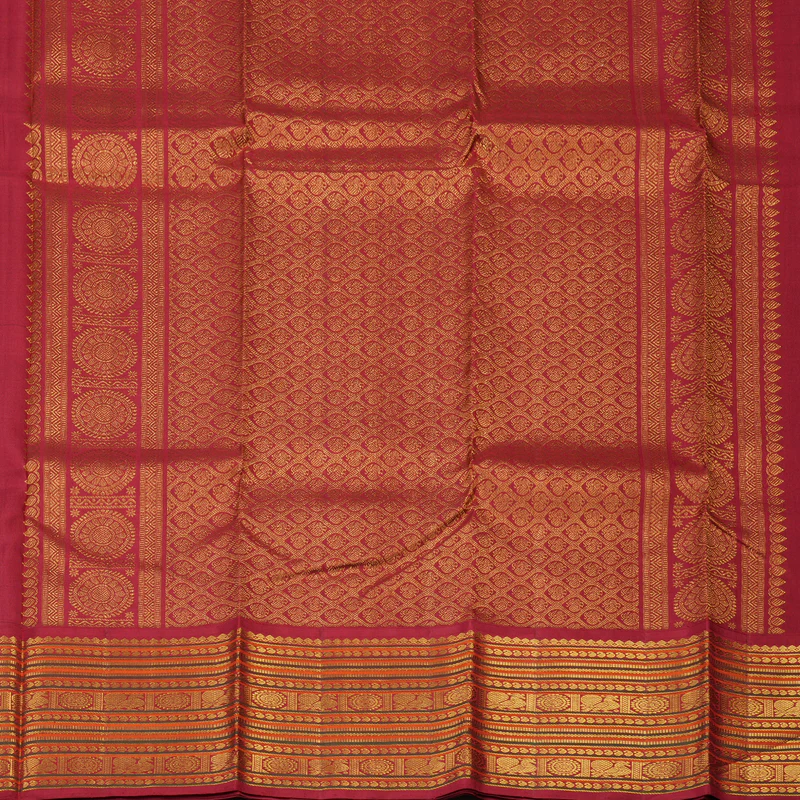 Hayagrivas Handloom Black Kanjivaram Silk Saree with Maroon Border KSBE12I6-7 - Image 4