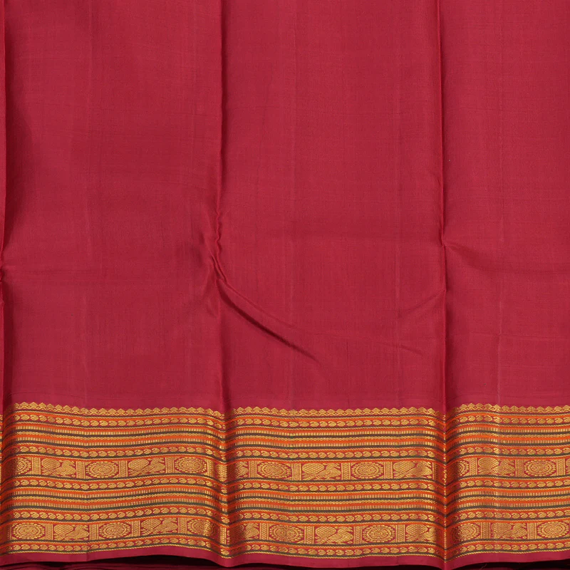 Hayagrivas Handloom Black Kanjivaram Silk Saree with Maroon Border KSBE12I6-7 - Image 7