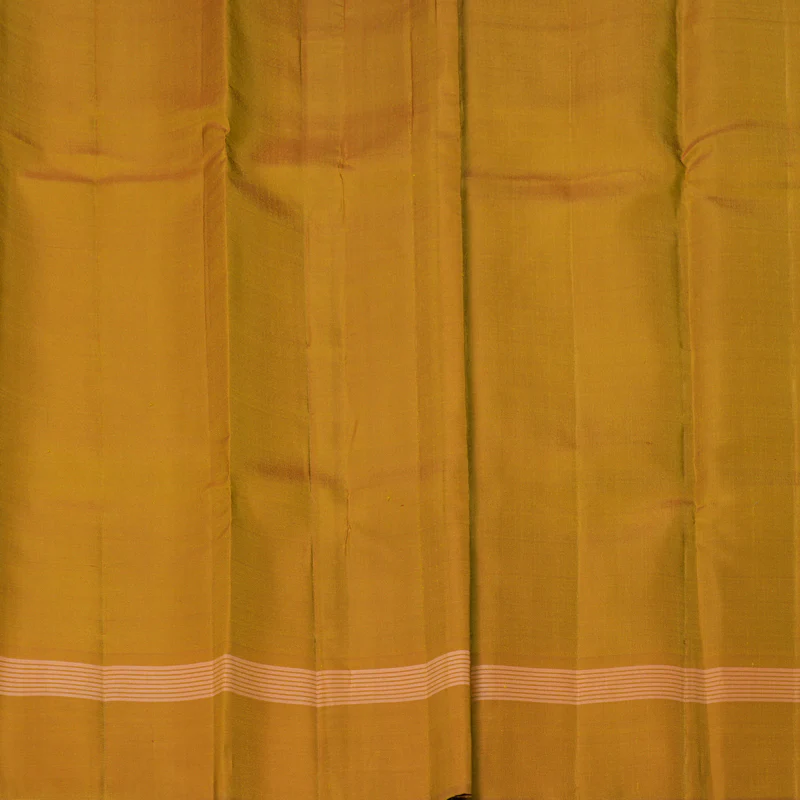 Hayagrivas Handloom Black Kanjivaram Silk Saree with Mustard Yellow Border KBF403F6-2 - Image 6