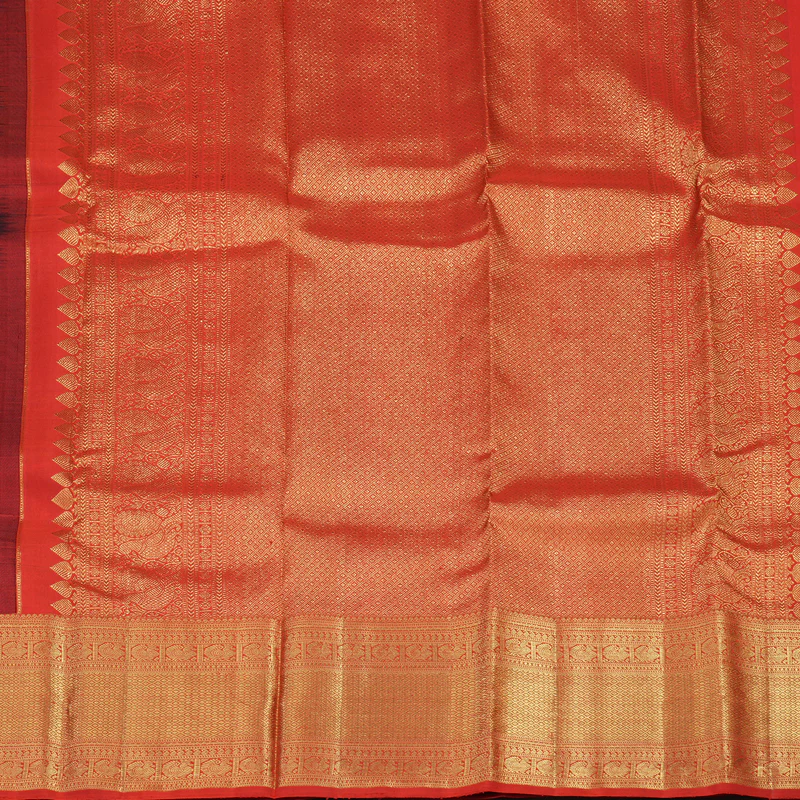 Hayagrivas Handloom Black Kanjivaram Silk Saree with Red Border KBE858H1-1 - Image 6