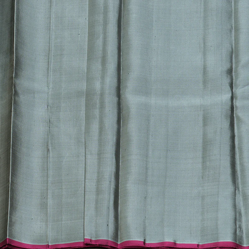 Hayagrivas Handloom Bluish-Grey Kanjivaram Silk Saree KBE866H9-3 - Image 7