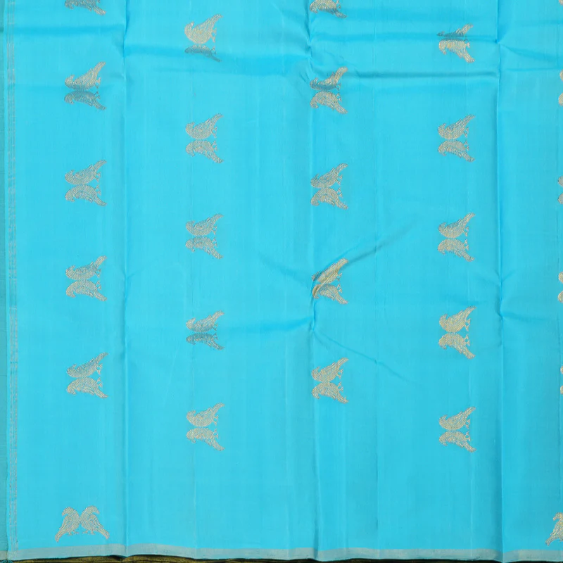 Hayagrivas Handloom Bottle Green Kanjivaram Silk Saree KBE1585K3-2 - Image 7