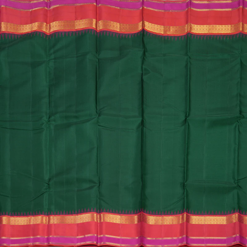 Hayagrivas Handloom Bottle Green Kanjivaram Silk Saree KBE2535C8-1 - Image 3