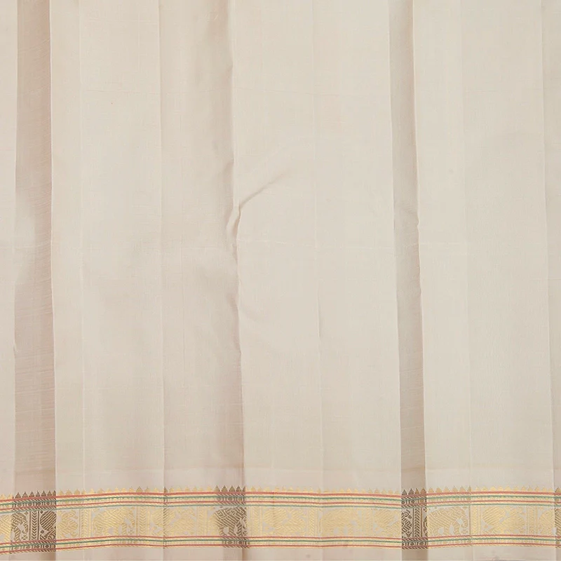 Hayagrivas Handloom Bottle Green Kanjivaram Silk Saree with Half-White Border KBF360F10-1 - Image 6