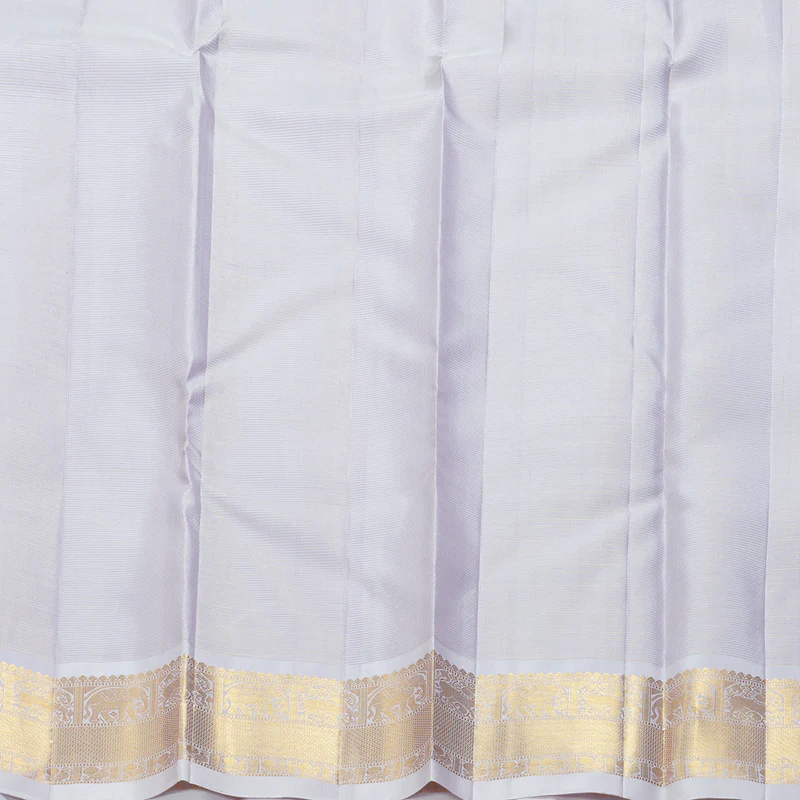 Hayagrivas Handloom Bottle Green Kanjivaram Silk Saree with Lilac Border KBF253E3-2 - Image 5