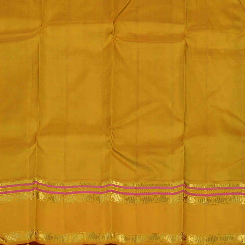Hayagrivas Handloom Bottle Green Kanjivaram Silk Saree with Mustard Yellow Border KBE2256B3-3 - Image 6